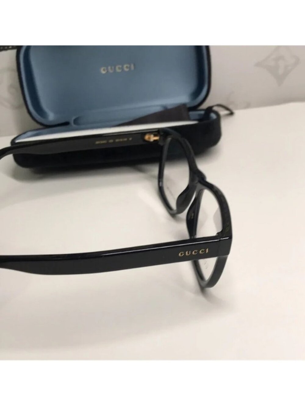 Luxury New Authentic Gucci GG1344O 005 Black Square Eyeglasses - Picture 13 of 14